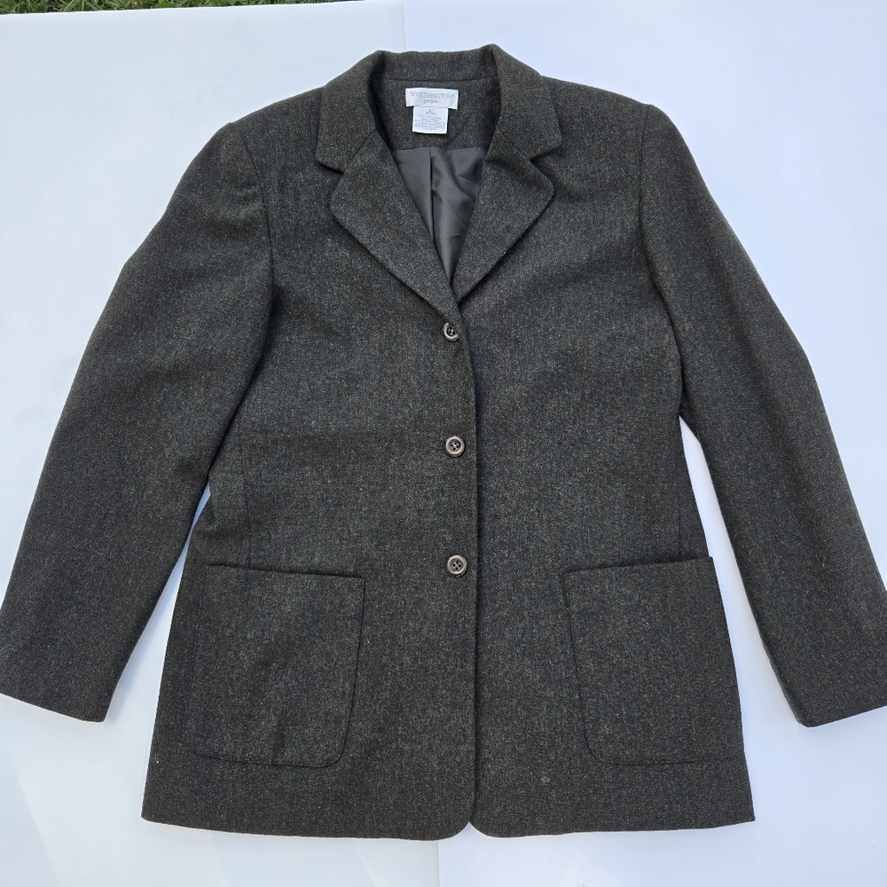 Vintage Worthington women's 3-button long line 100% wool blazer size 10P